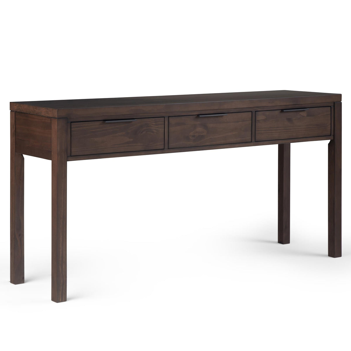 Tale Solid Wood Wide Console Table in Warm Walnut Brown