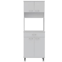 Epimetheus 60 Kitchen Pantry with Countertop, Closed & Open Storage -White
