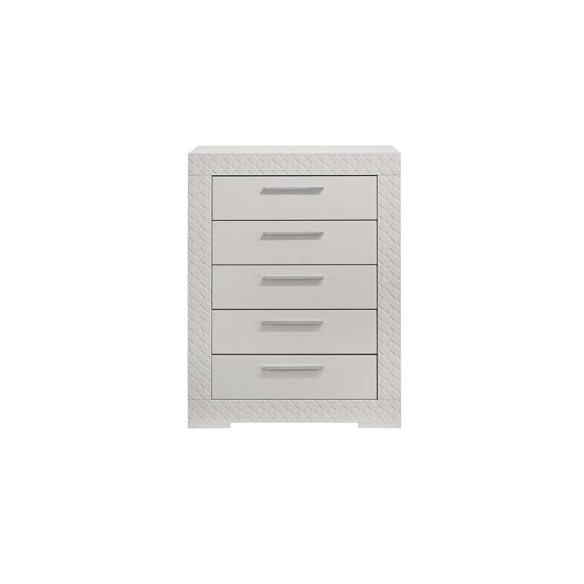 Galaxy Modern Style 5-Drawer Chest Made with Wood in White