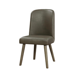Artemis Gray Synthetic Leather & Gray Oak Finish Side Chair (Set of 2)