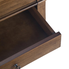 Aegisthus 24 inch Wide Solid Wood Bedside Table in Rustic Natural Aged Brown