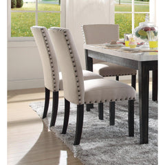 Vault Dining Chairs Set of 2, Lenin Comfort Nailhead Trim Wooden Dining Furniture Contemporary Padded Seat