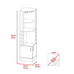 Story Corner Bar Cabinet, Two External Shelves