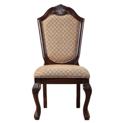 Epimetheus De Ville Fabric & Espresso Finish Side Chair (Set of 2)