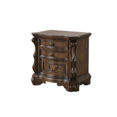 Traditional Style 1pc Nightstand Ball Bearing Glide Extended Corbels French And English Dovetail Drawers USB Port Dark Brown Finish Bedroom Furniture