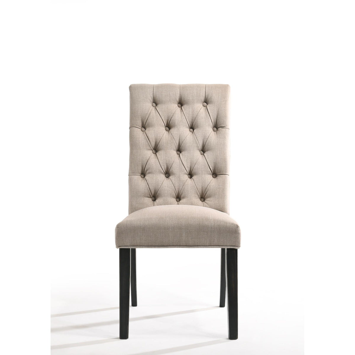 Treasury Tan Linen & Vintage Black Finish Side Chair (Set of 2)