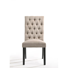 Treasury Tan Linen & Vintage Black Finish Side Chair (Set of 2)