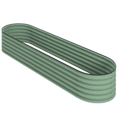 7.9' x 2' x 1.4' Galvanized Raised Garden Bed Kit, Metal Planter Box with Safety Edging, Green