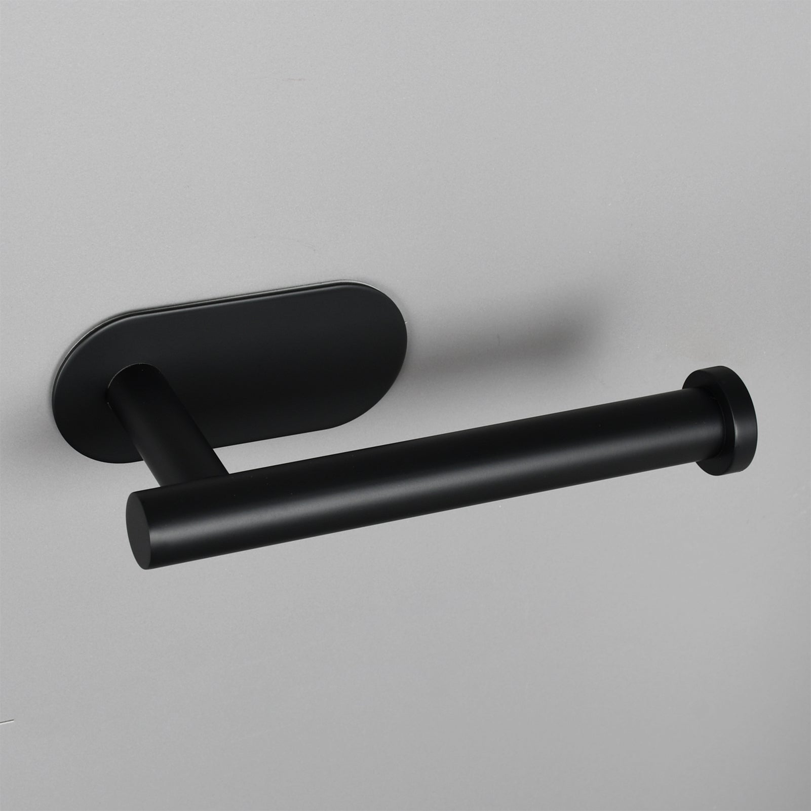 Stainless Steel Toilet Paper Holder Adhensive Tissue Paper Roll Holder for Bathroom Black