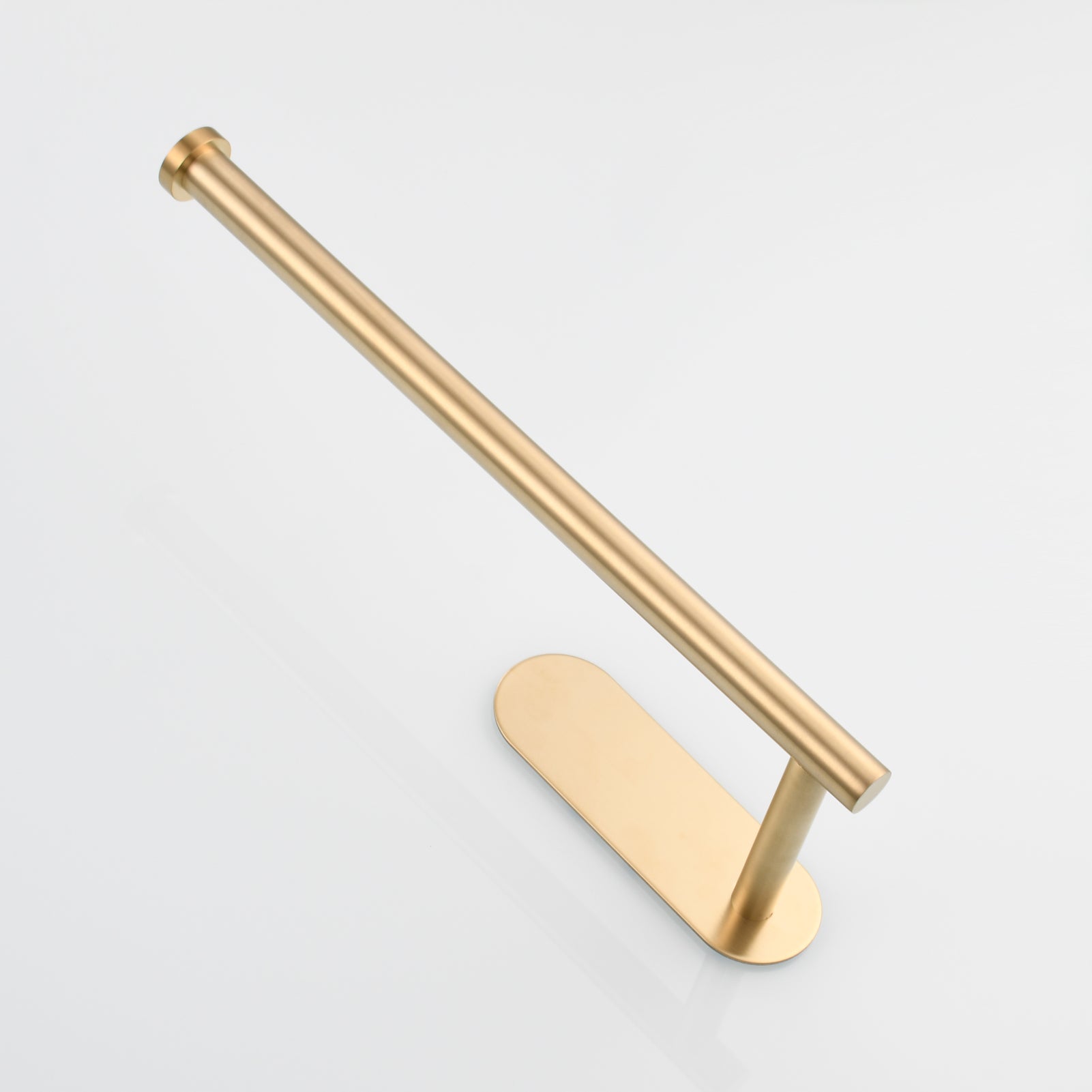 Stainless Steel Towel Holder Adhesive Lengthen Toilet Paper Holder for 2 Roll Papers, Brushed Gold
