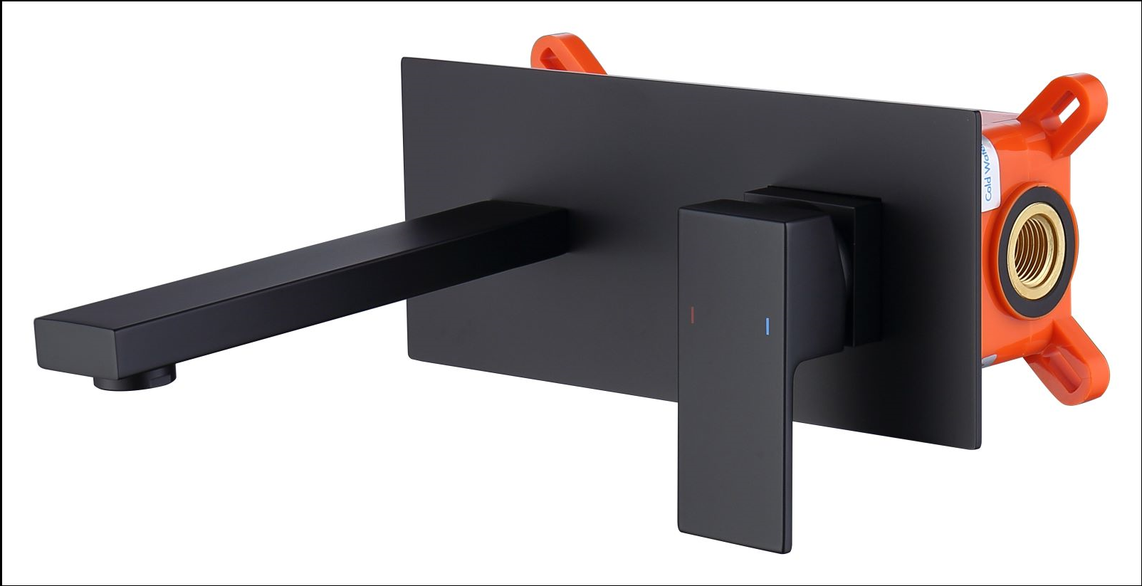 Wall Mount Faucet for Bathroom Sink or Bathtub, Single Handle 2 Holes Brass Rough-in Valve Included, Matte Black[Unable to ship on weekends, please place orders with caution]