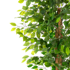 A 6-foot artificial banyan tree with a solid wood trunk and 1260 green leaves.