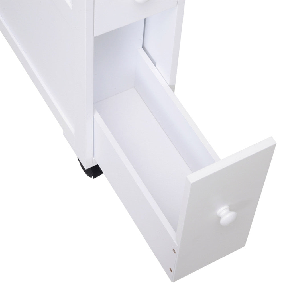 Bathroom Side Storage Cabinet - White