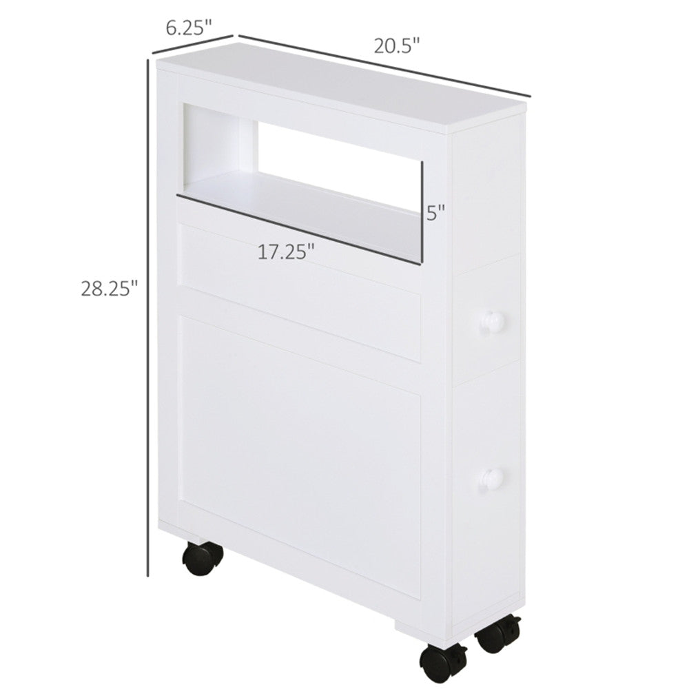 Bathroom Side Storage Cabinet - White
