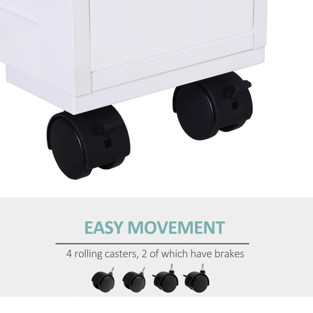 Bathroom Side Storage Cabinet - White