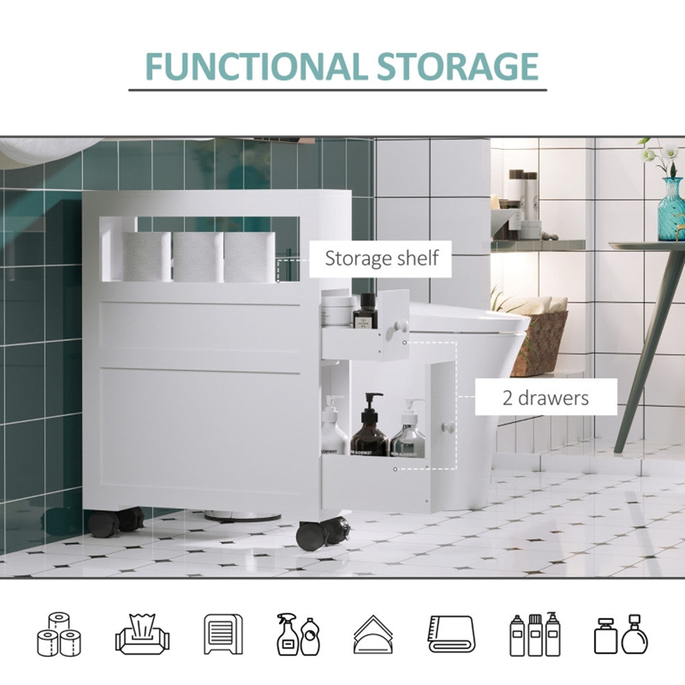 Bathroom Side Storage Cabinet - White