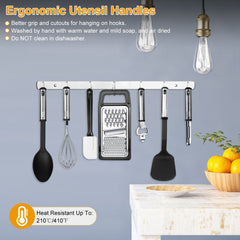 23Pcs Kitchen Utensil Set Stainless Steel Nylon Heat Resistant Cooking Utensil Tool Kit w/ Grater Scraper Tongs Whisk Can Bottle Opener Pizza Cutter Vegetable Peeler Spoon Ladle Turner Spatula Potato