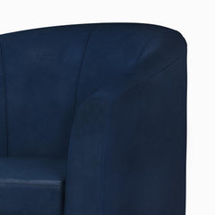 Aria 30 inch Wide Tub Chair in Distressed Dark Blue Vegan Leather