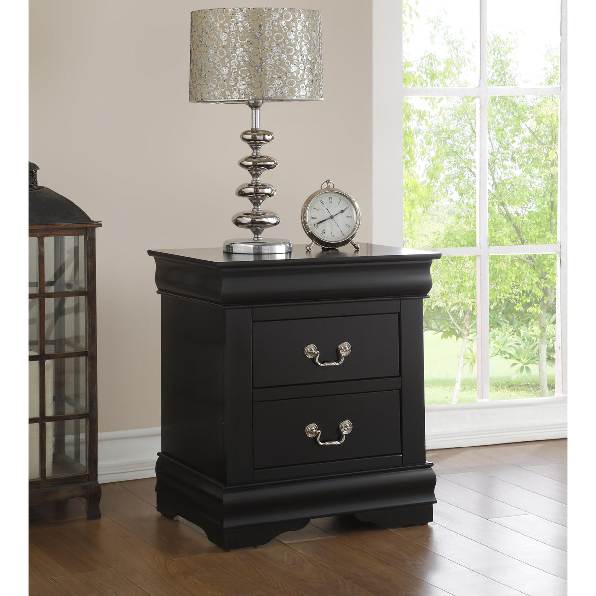 Nirvana Philippe Black Finish Nightstand
