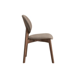 Hades Light Brown Linen & Walnut Finish Side Chair (Set of 2)