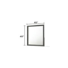 Clytemnestra Modern Style Mirror Made with Wood in Gray