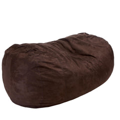 Aeneas Traditional 8 Foot Cylindrical Suede Bean Bag, Brown