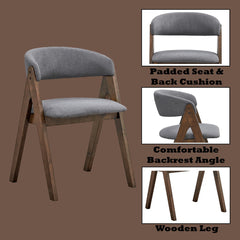 Museum Gray Fabric & Walnut Finish Side Chair (Set of 2)