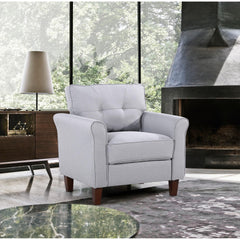 Light Grey Accent Chair, Arm Chair, Upholstered Single Sofa Chair for Living Room Bedroom