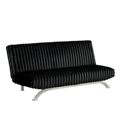 Clytemnestra Sofa Bed Contemporary Style Chrome Finish Metal Base Legs Converted Into Legs With Hidden supported Legs Black Finish