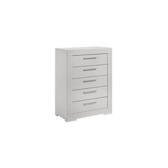 Galaxy Modern Style 5-Drawer Chest Made with Wood in White
