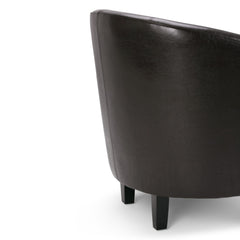 Aria 30 inch Wide Tub Chair in Brown Vegan Leather
