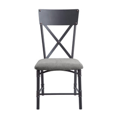 Diary Gray Fabric, Oak & Sandy Black Finish Side Chair (Set of 2)