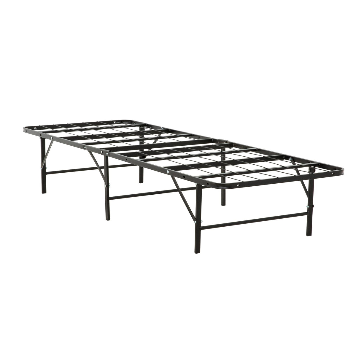 Metal Platform Bed Base - Twin-XL Size Mattress Foundation Bed Frame, Black