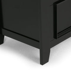 Atlas Solid Wood Entryway Storage Bench in Black