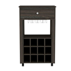 CASSANDRA E-SHOP Margh Bar Cart Drawer, Carbon Espresso