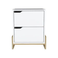 Vertex Nightstand, Bedside Table with 2-Drawers