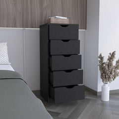 Utopia 5 Drawers Tall Dresser, Pull Out System -Black