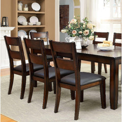 Dark Cherry Finish Solid wood Transitional Style Kitchen Set of 2pcs Dining Chairs Bold & Sturdy Design Chairs Dining Room Furniture Padded Leatherette Seats