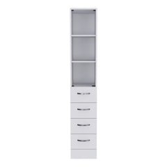 Summit Linen Cabinet, Three Shelves, Four Drawers -White
