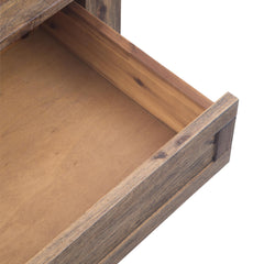 Hector 38 inch Wide Solid Acacia Wood Square Coffee Table in Rustic Natural Aged Brown