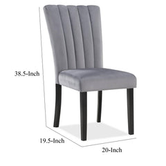 Haven 20 Side Chair Set of 2, Fabric Upholstery, Cushioned, Black, Gray