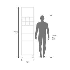 Saga 80" High Double Cabinet Kitchen Pantry , Storage Cabinet, Six spice Cubbies and Four Shelves for Kitchen, Garage White