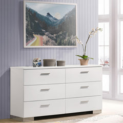 Poem White High Gloss 6-drawer Dresser