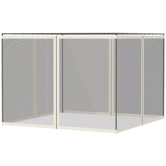 Replacement Mesh Sidewall Netting for 10' x 13' Gazebos and Canopy Tents with Zippers, (Sidewall Only) White