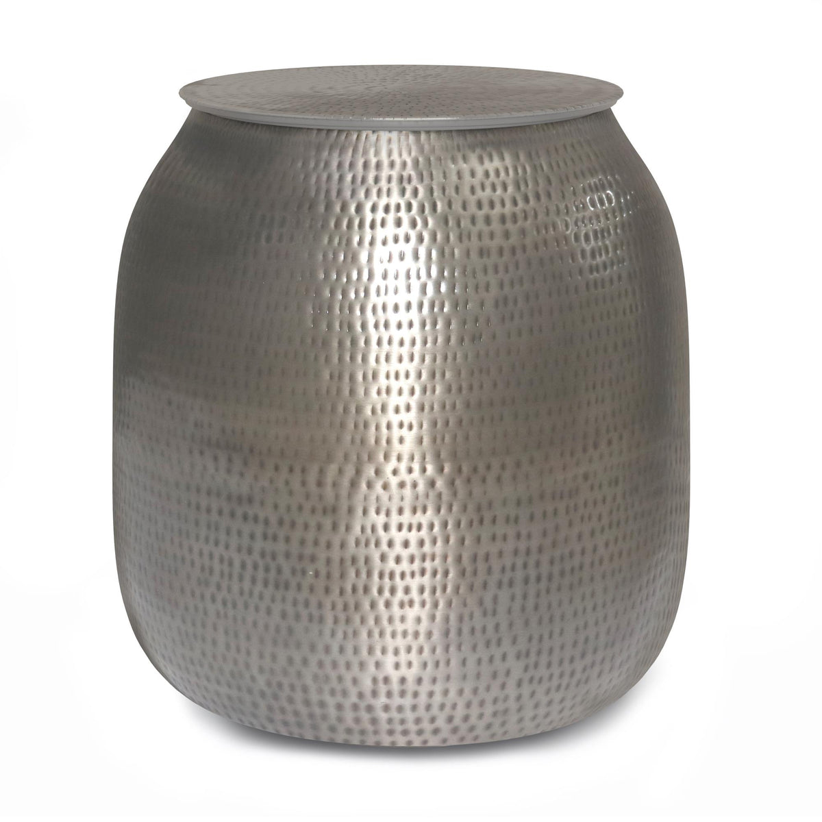 Iphigenia 19 inch Wide Metal Storage Accent Table in Antique Silver