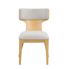 Contemporary Style 2pc Dining Chair Curved Wood Backrest Natural Finish Dining Furniture
