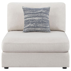 Exhibition Beige Upholstered Armless Chair with Removable Cushions