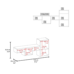 Epimetheus 47" Wide 7-Tier Wall Shelf, Cube Shelf Modular Shelf for Living Room, Home office, Bedroom White
