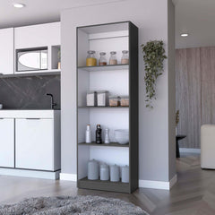 Ode Matt Gray and White Tier Storage Shelves Bookcase