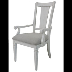 Sanctuary Light Gray Linen & Weathered White Finish Arm Chair (Set of 2)